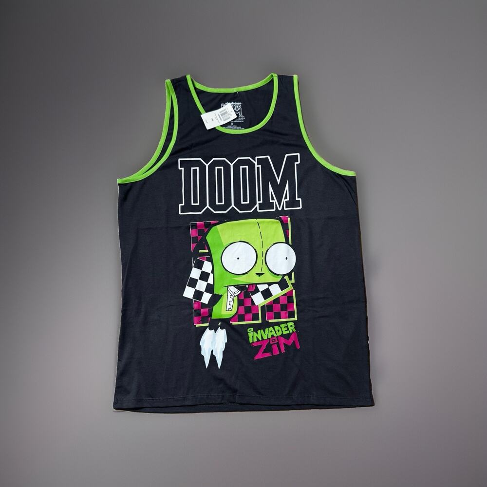 Invader Zim Doom Checkerboard Tank Top Gray Size SMALL New
